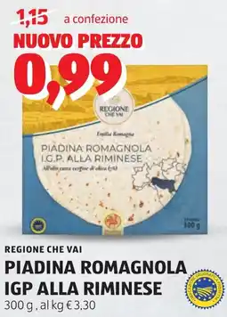 ALDI Regione che vai piadina romagnola IGP alla riminese offerta