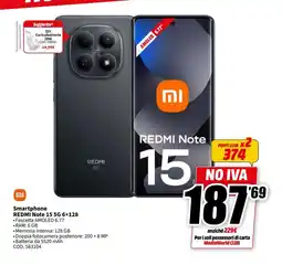 MediaWorld Smartphone REDMI Note 15 5G 6+128 offerta