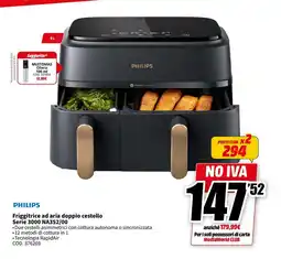 MediaWorld PHILIPS Friggitrice ad aria doppio cestello Serie 3000 NA352/00 offerta