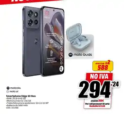 MediaWorld motorola Smartphone Edge 60 Neo offerta