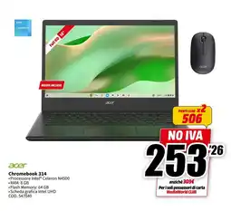 MediaWorld acer Chromebook 314 offerta