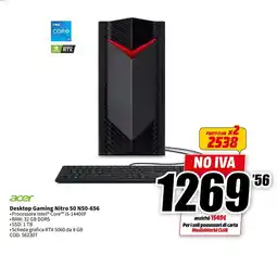 MediaWorld acer Desktop Gaming Nitro 50 N50-656 offerta