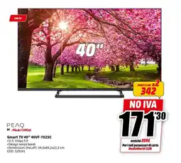 MediaWorld ΡΕAQ Smart TV 40" 40VF-7025C offerta