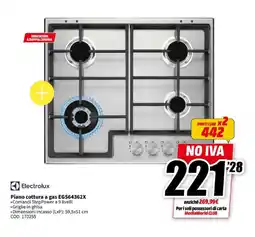 MediaWorld Electrolux Piano cottura a gas EGS64362X offerta