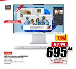 MediaWorld Lenovo All in One IdeaCentre AIO 27ARR9 offerta