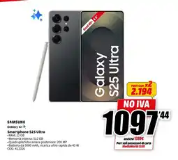 MediaWorld SAMSUNG Smartphone S25 Ultra offerta