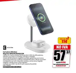 MediaWorld cellularline Caricatore Wireless Mag Duo WIR2IN1MAGQI25W offerta