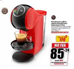 MediaWorld Macchina per caffè in capsule Nescafè Dolce Gusto Genio S Plus offerta
