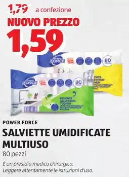 ALDI Power force salviette umidificate multiuso offerta