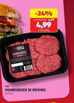 ALDI BBQ Hamburger di bovino offerta