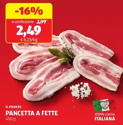 ALDI Il podere pancetta a fette offerta