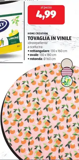 ALDI Home creation tovaglia in vinile rotonda offerta