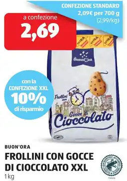 ALDI Buon'ora frollini con gocce di cioccolato XXL offerta