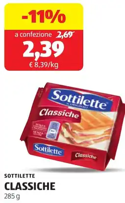 ALDI Sottilette classiche offerta