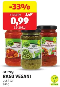 ALDI Just veg! ragù vegani offerta
