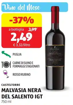 ALDI Casteltorre malvasia nera del salento IGT offerta