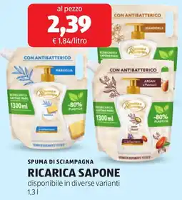 ALDI Spuma di sciampagna ricarica sapone offerta