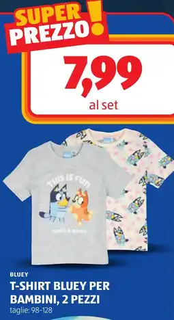 ALDI Bluey t-shirt bluey per bambini offerta