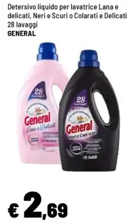 Iper La Grande Detersivo liquido per lavatrice Lana e delicati, Neri e Scuri o Colarati e Delicati GENERAL offerta