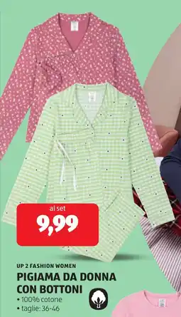 ALDI Up 2 fashion women pigiama da donna con bottoni offerta