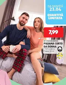 ALDI Up 2 fashion women pigiama corto da donna offerta