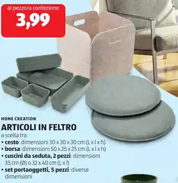 ALDI Home creation articoli in feltro offerta