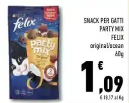 Conad Superstore Snack per gatti party mix FELIX offerta