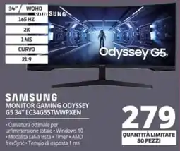 Comet SAMSUNG MONITOR GAMING ODYSSEY G5 34" LC34G55TWWPXEN offerta
