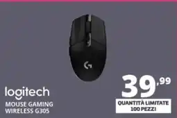 Comet logitech MOUSE GAMING WIRELESS G305 offerta