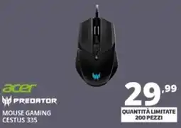 Comet Acer predator mouse gaming cestus 335 offerta