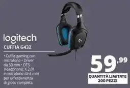 Comet logitech CUFFIA G432 offerta