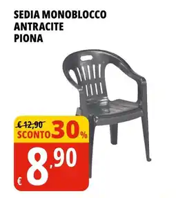 Tigros Sedia monoblocco antracite piona offerta