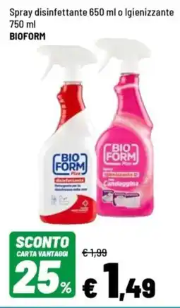 Iper La Grande Spray disinfettante o Igienizzante BIOFORM offerta