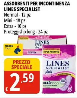 Tigros Assorbenti per incontinenza LINES SPECIALIST offerta
