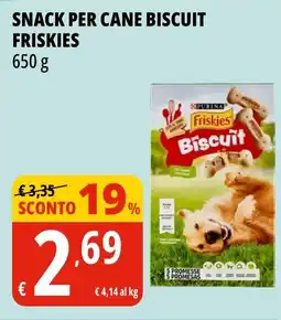 Tigros Snack per cane biscuit FRISKIES offerta