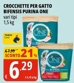 Tigros Crocchette per gatto bifensis PURINA ONE offerta