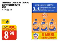 Tigros Detersivo lavatrice liquido bianco splendente SOLE offerta