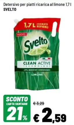 Iper La Grande Detersivo per piatti ricarica al limone SVELTO offerta
