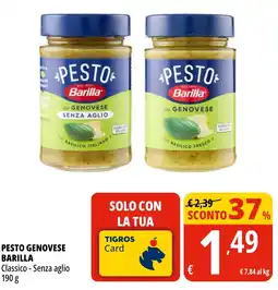 Tigros Pesto genovese BARILLA offerta