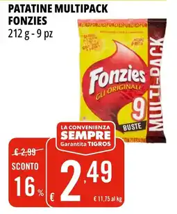 Tigros Patatine multipack FONZIES offerta