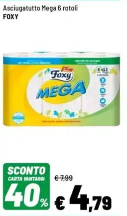 Iper La Grande Asciugatutto Mega 6 rotoli FOXY offerta