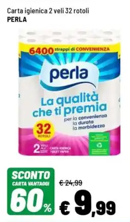 Iper La Grande Carta igienica 2 veli 32 rotoli PERLA offerta