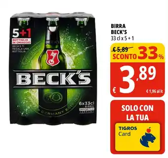 Tigros Birra BECK'S offerta