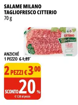 Tigros Salame milano tagliofresco CITTERIO offerta