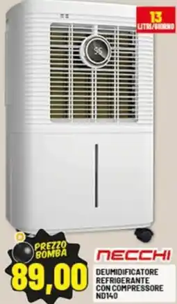 Risparmio Casa NECCHI DEUMIDIFICATORE REFRIGERANTE CON COMPRESSORE ND140 offerta