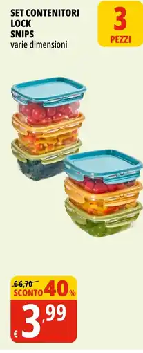 Tigros Set contenitori lock snips offerta