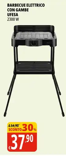 Tigros Barbecue elettrico con gambe ufesa 2300 W offerta