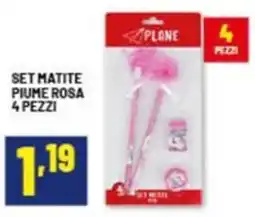 Risparmio Casa Set matite piume rosa offerta