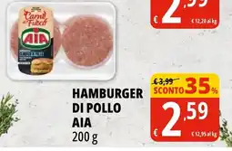 Tigros Hamburger di pollo AIA offerta