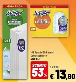 Iper La Grande 108 Panni o 28 Piumini Catturapolvere SWIFFER offerta